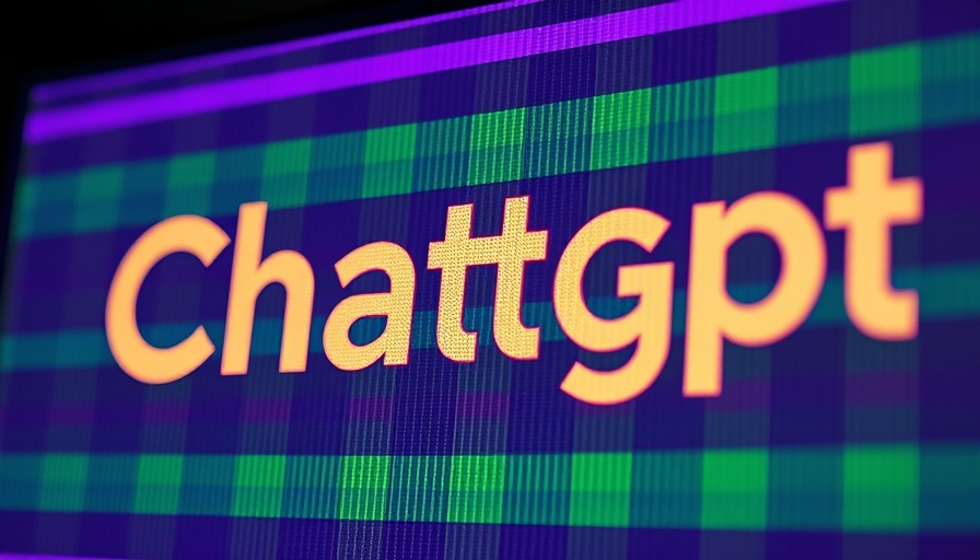 ChatGPT text display with vibrant colors, tech theme