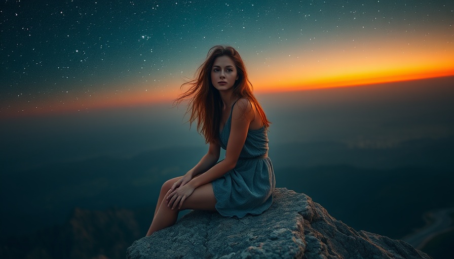 Serene woman under starry sky for Capricorn season.