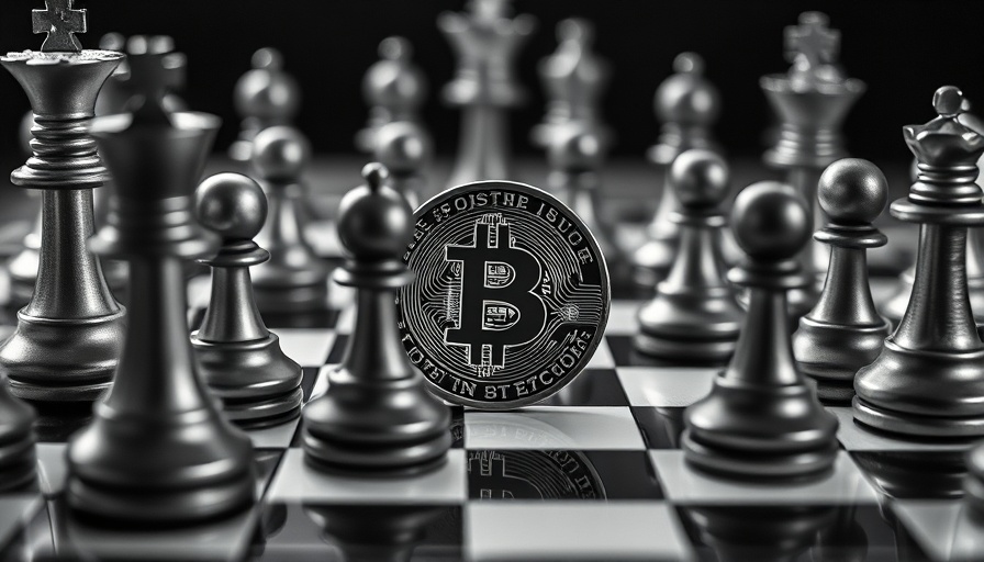 Bitcoin on chessboard, cryptocurrency concept