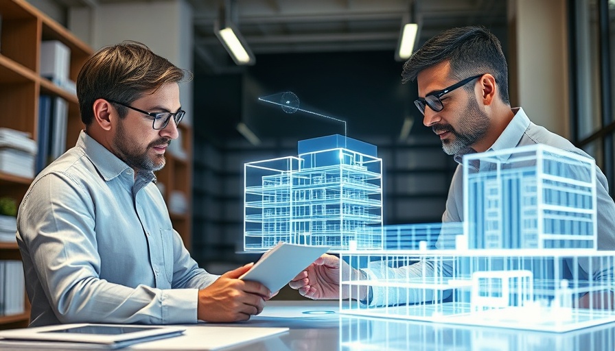 Architects using holographic technology in real estate planning.