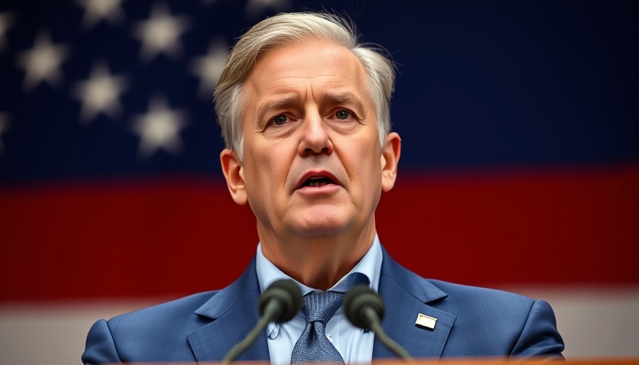Middle-aged man speaks at podium with American flag, RFK Jr. nomination event.
