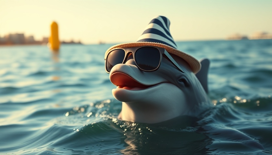 Dolphin with sunglasses and hat in water, DeepSeek R1.