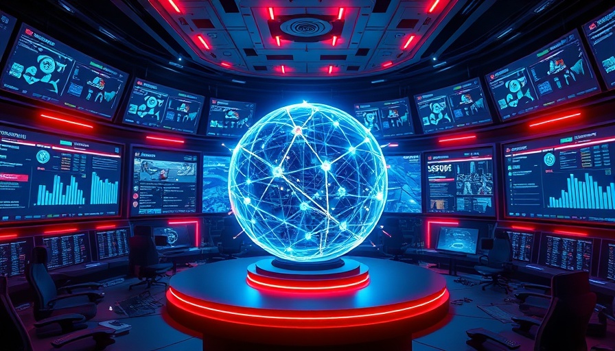 Futuristic cybersecurity control room with holographic DeepSeek display