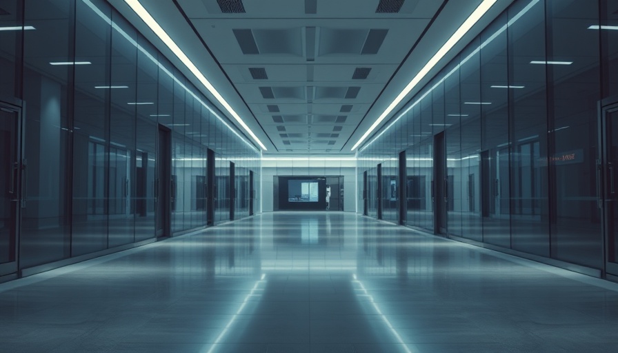 Empty office hallway reflecting Estée Lauder job cuts.