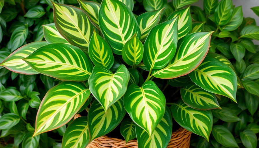 Vibrant philodendron care, plant with variegated leaves in woven pot.