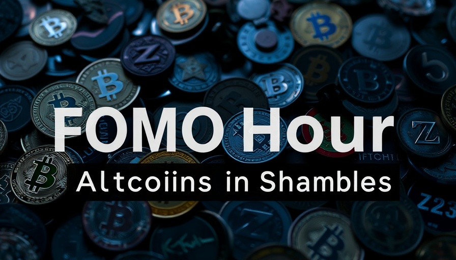 Crypto coins with FOMO Hour text overlay, highlighting crypto ETFs.