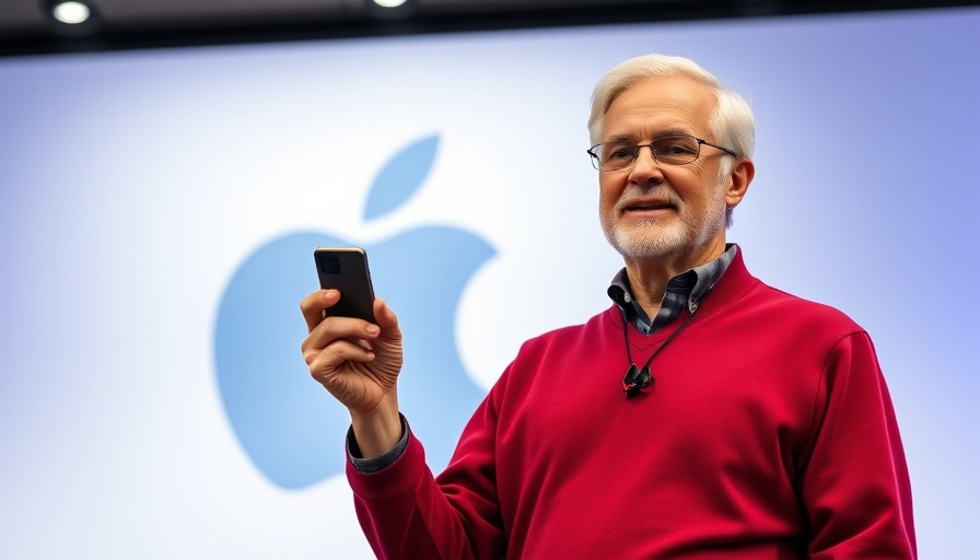 Apple home robots presentation by confident speaker in a conference room.