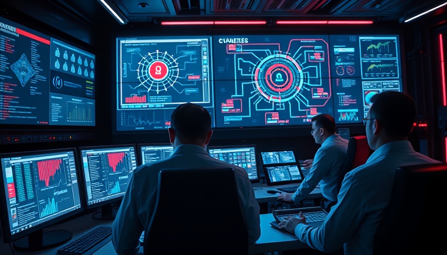 Cybersecurity team analyzing shadow AI apps security risks in a high-tech room.