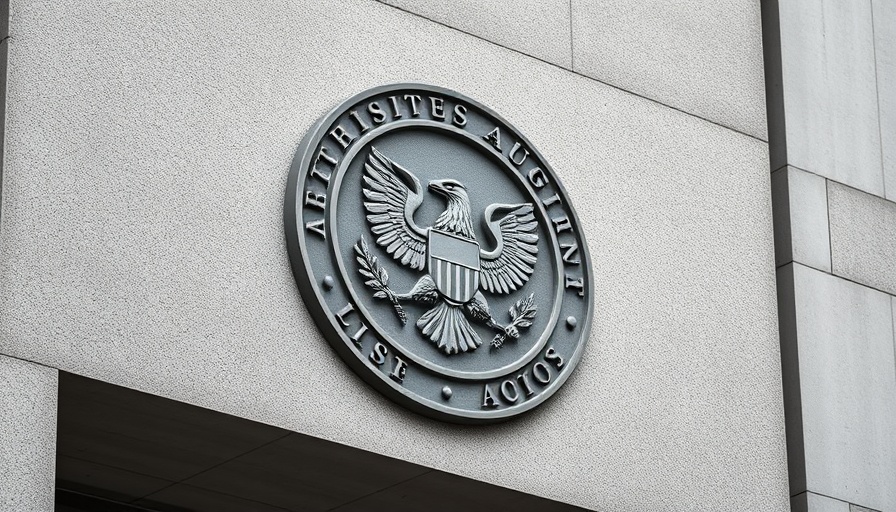 Engraved SEC seal on building representing crypto investigations