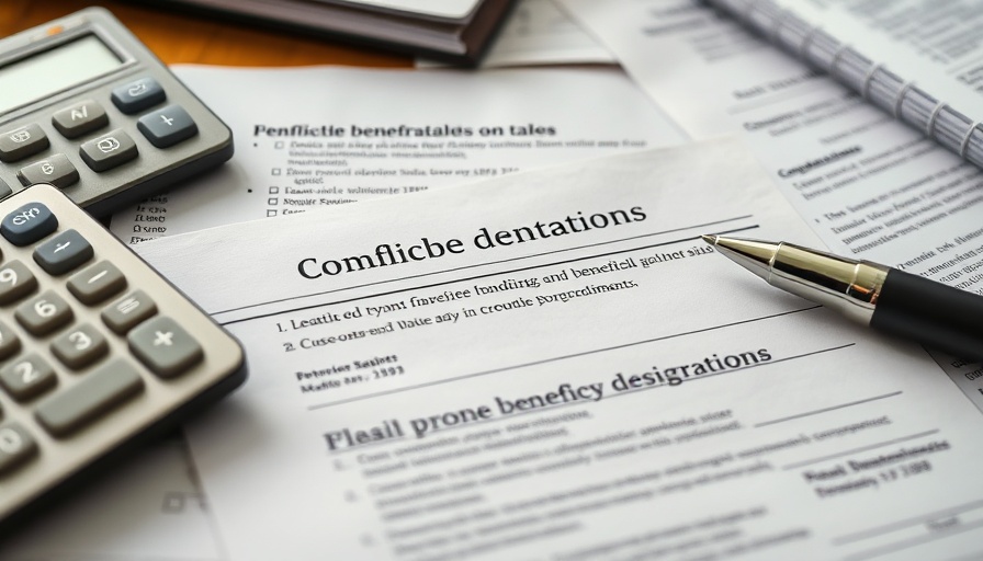 Image of conflicting beneficiary designations on financial documents.