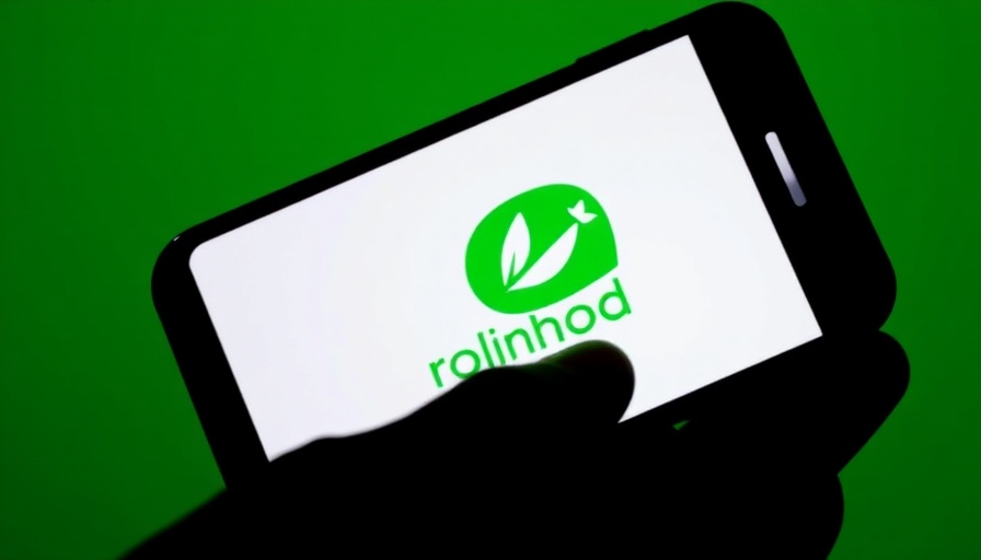 Smartphone with Robinhood app logo signaling SEC investigation end.