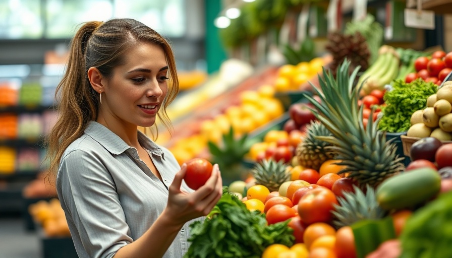 Woman choosing fruits for stroke prevention lifestyle changes.