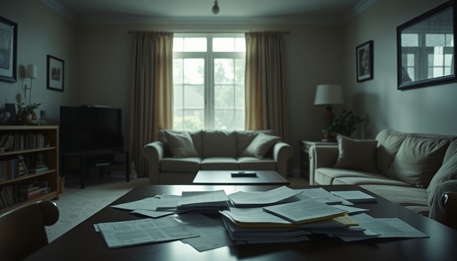 Somber living room indicating domestic violence property division.