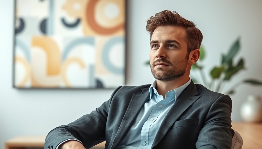 Confident man seated in office, Asana CEO atmosphere