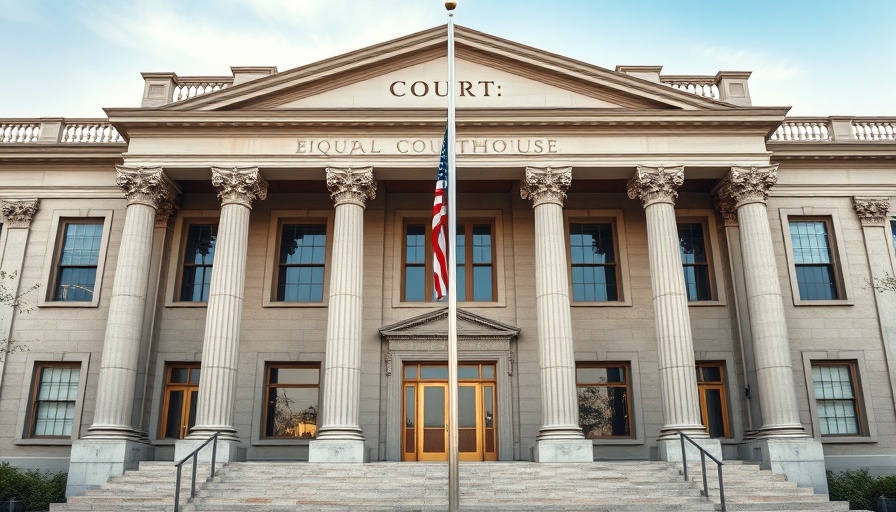United States Bankruptcy Courthouse facade with American flag.