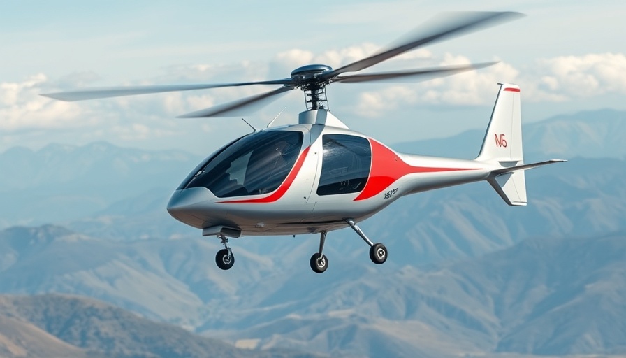 Sleek electric air taxi in UK sky, flying smoothly.