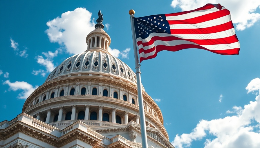 U.S. Capitol and flag representing governance focus.