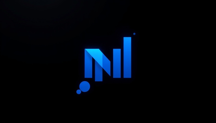 Futuristic tech logo on dark background