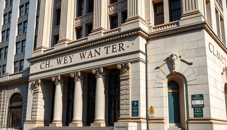 Department of Justice building facade highlighting efforts in seizure of cryptocurrency in terror financing.