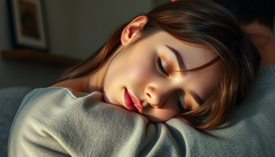 Young woman shows meta-emotions resting head contemplatively.