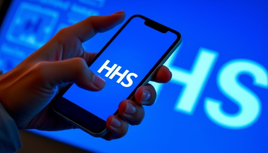 HHS logo displayed on phone, signifying change in federal poverty guidelines.
