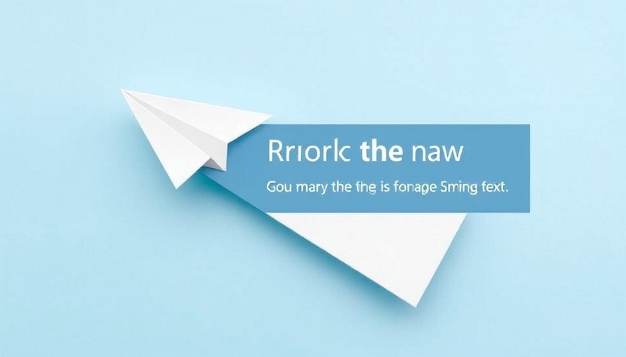 Minimalist illustration with paper airplane and news headline.