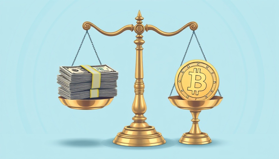 Stablecoin innovation 2025: digital coin and cash on scales.