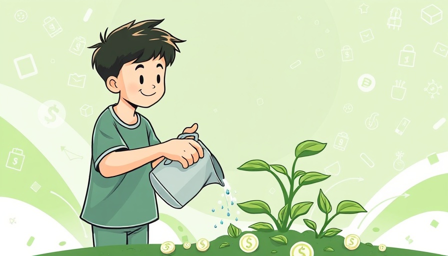 Illustration of decentralized finance innovations with person and money plant.