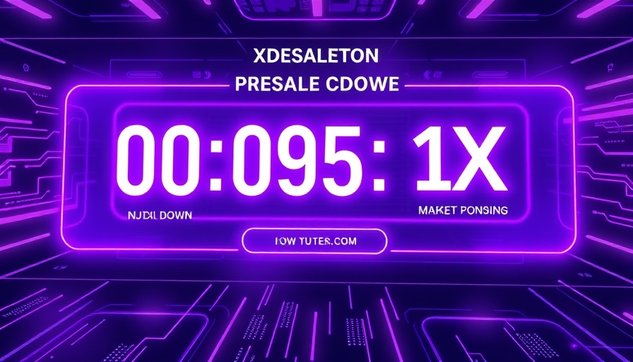 Futuristic XDX token presale promotional banner with countdown.