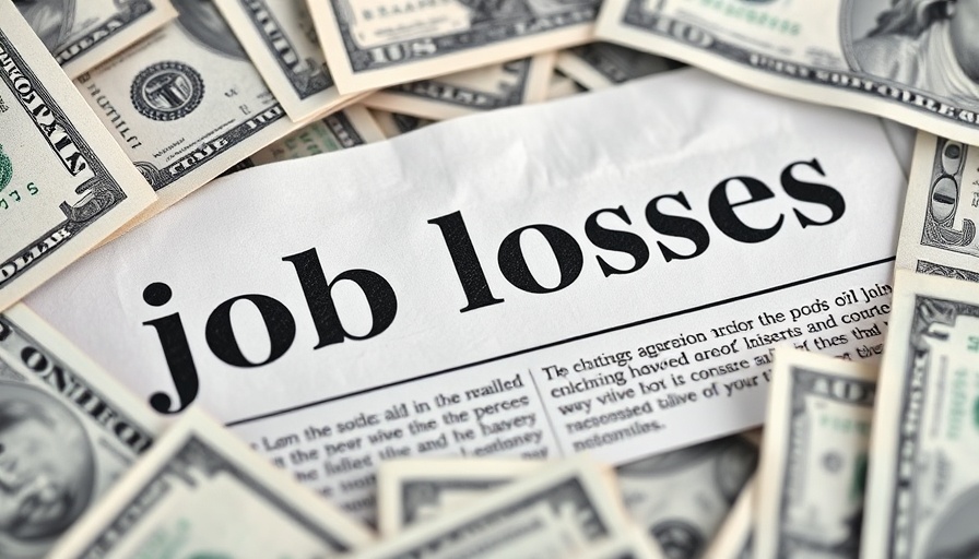 U.S. job growth falters amid job losses headline with dollar bills.