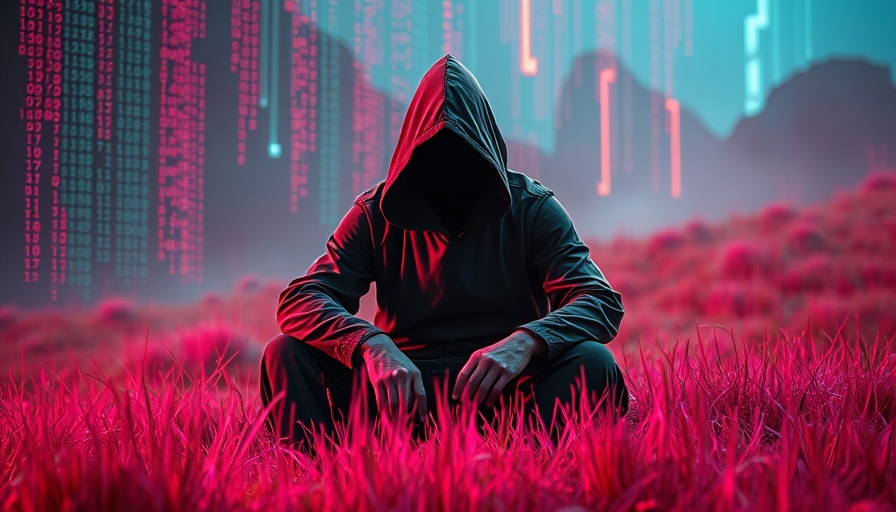 Eerie cloaked figure with digital stream, Billion-Dollar Banks Data Breaches.