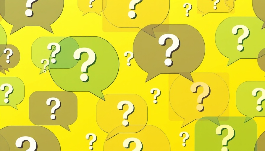 Abstract speech bubbles with question marks in gradient colors, symbolizing AI impact on creativity and healthcare.