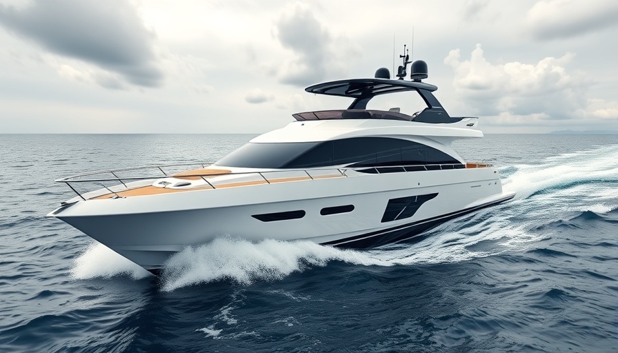 Luxury Prestige 460 Flybridge yacht cruising sea.