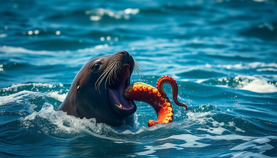 Seal Rips Octopus to Shreds at J-Bay Pro in a dramatic ocean scene.