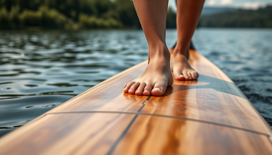 No Splash Paddling Challenge on a wooden stand-up paddleboard.