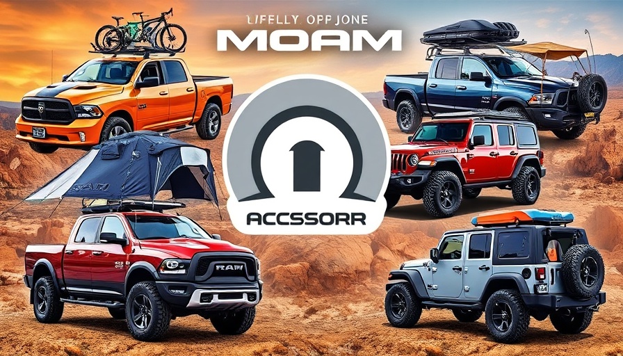 Mopar Accessories for Ram and Jeep vehicles on display.