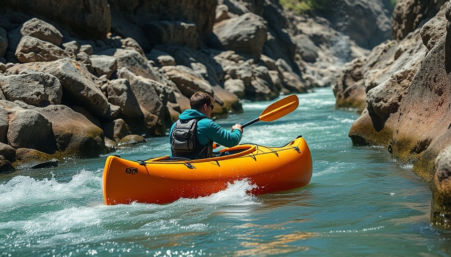 Esquif Ocoee canoe review: Bright canoe navigating rocky river.