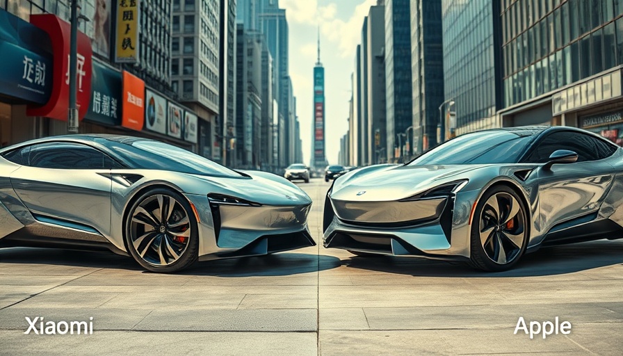 Comparative image representing Xiaomi electric cars' success over Apple failure.