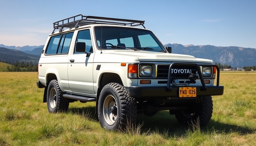 Classic 1985 Toyota Sunrader 4x4 parked in scenic field.