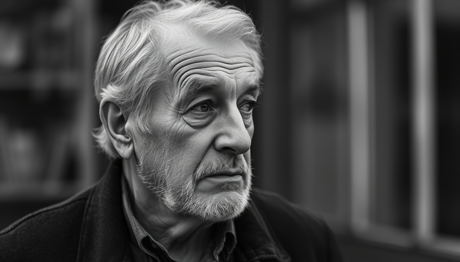 Contemplative older man in black and white, reflecting Frans Heesen Yachting Legacy.