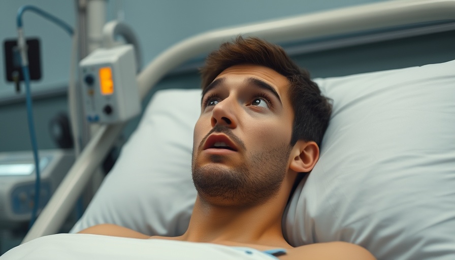 Awake young man in hospital bed surprised, Dakota Briley awake from coma.