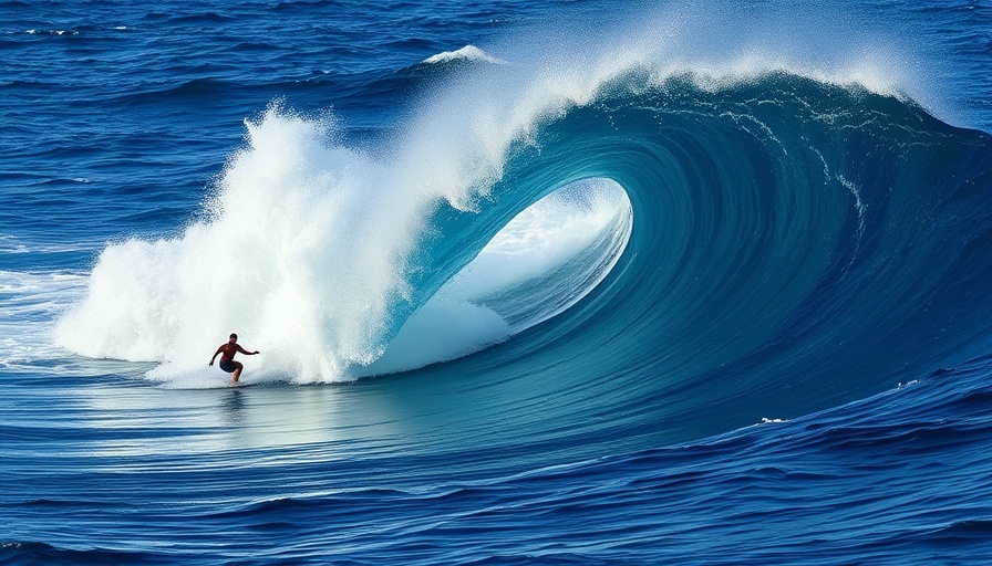 Massive ocean wave at top surf spot in September capturing dynamic motion.