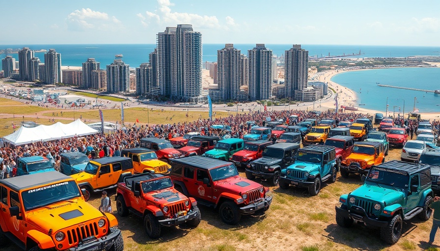 Myrtle Beach Jeep Jam 2025 vibrant event with Jeeps and crowds.