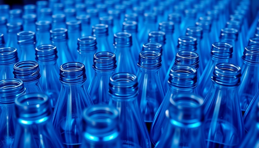 Close-up of PET bottles illustrating import tariffs on PET.