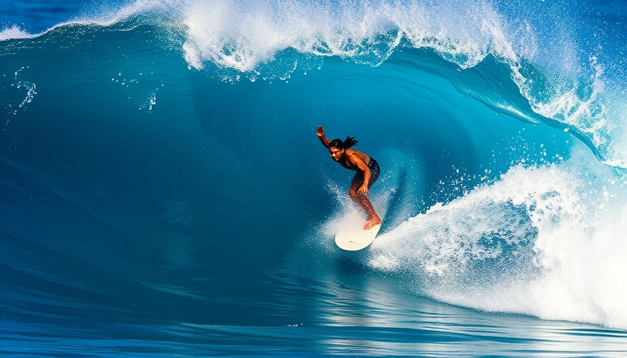 Surfer riding a huge wave during Snapt 5 Blak Bear film tour.