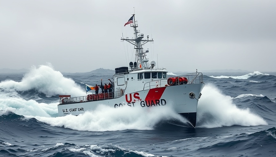 Coast Guard cutter training in hurricane swell handling rough seas.