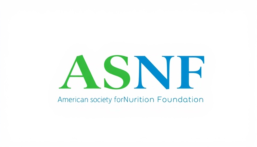 American Society for Nutrition Foundation logo, minimalistic, blue and green.