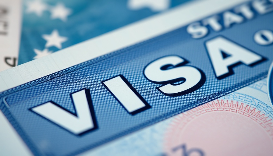 Close-up of U.S. visa page with detailed focus.