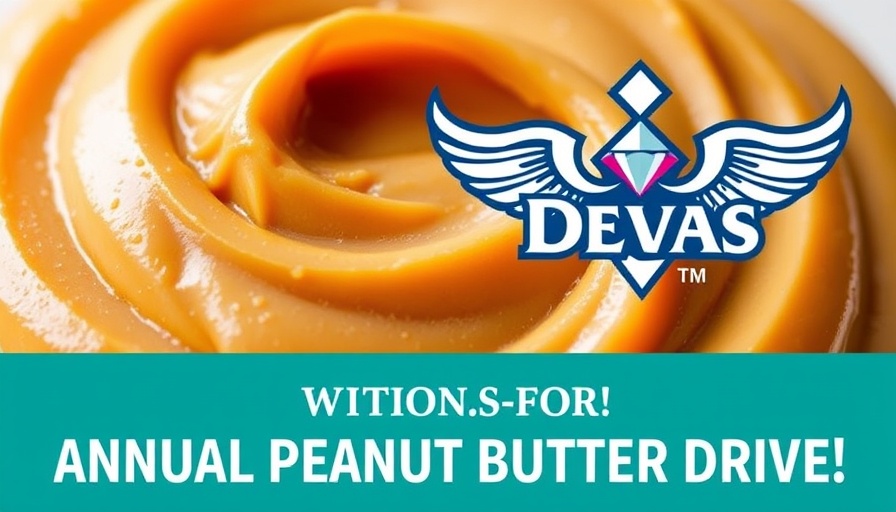Bling Devas MC Peanut Butter Drive promotional graphic with peanut butter.