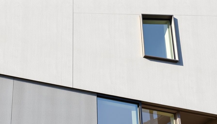 Modern thin boxy exterior window trim on sleek architectural building.